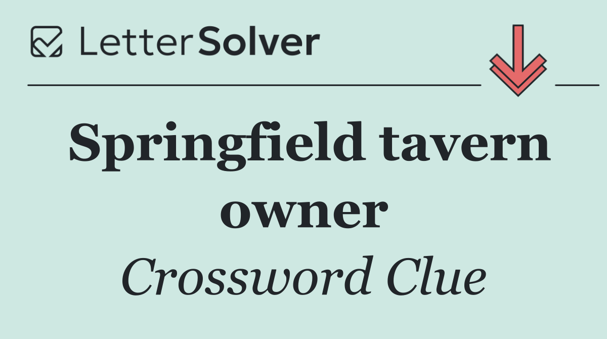 Springfield tavern owner