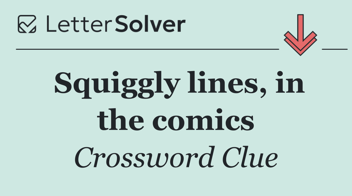 Squiggly lines, in the comics
