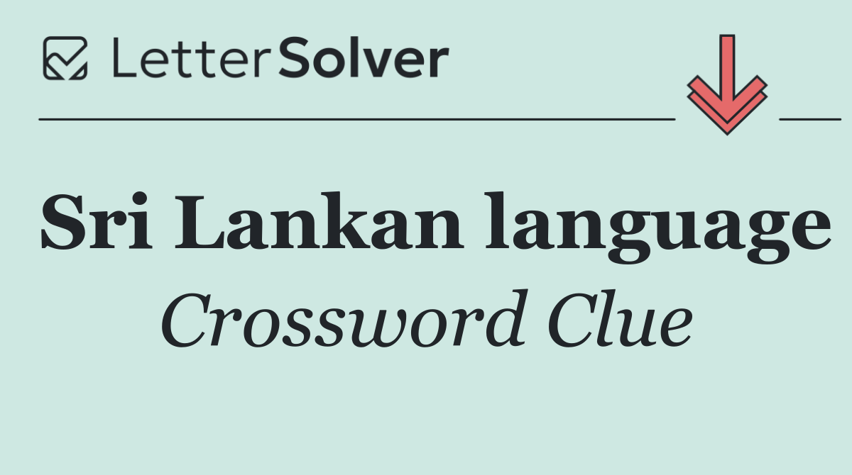 Sri Lankan language