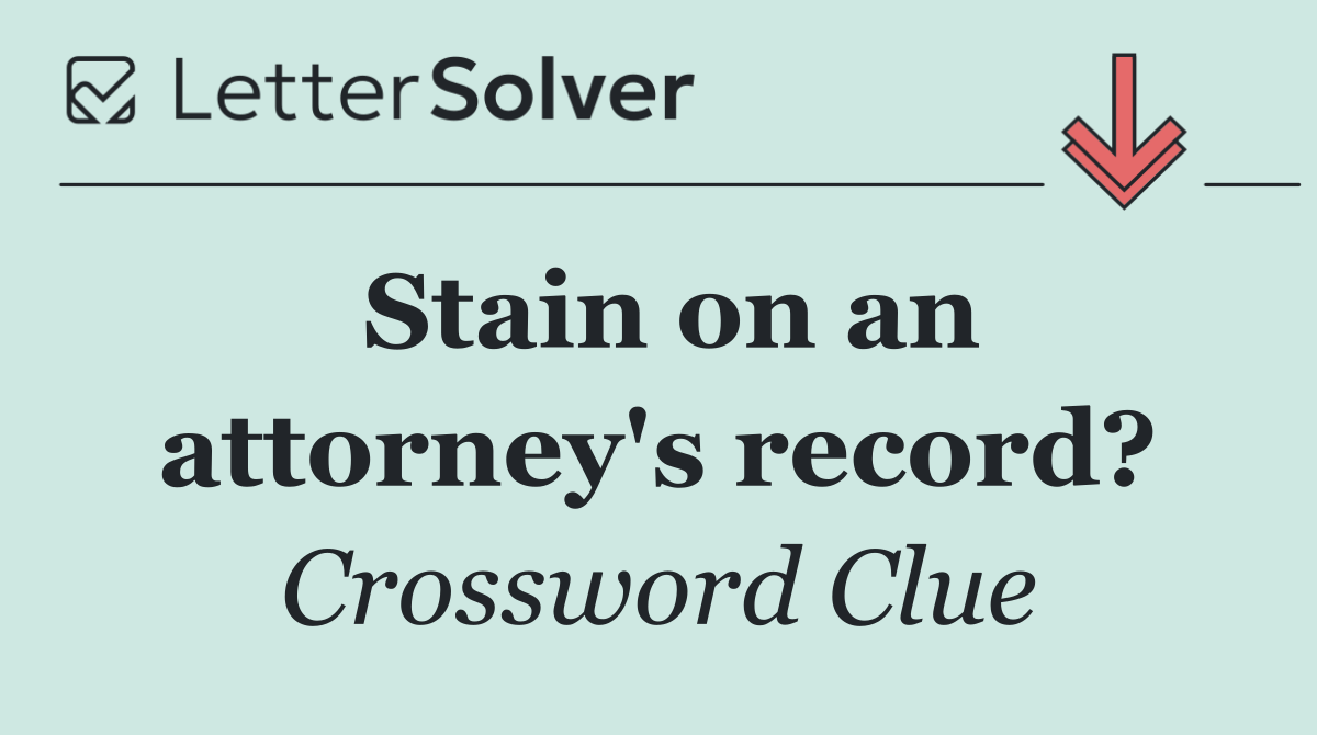 Stain on an attorney's record?