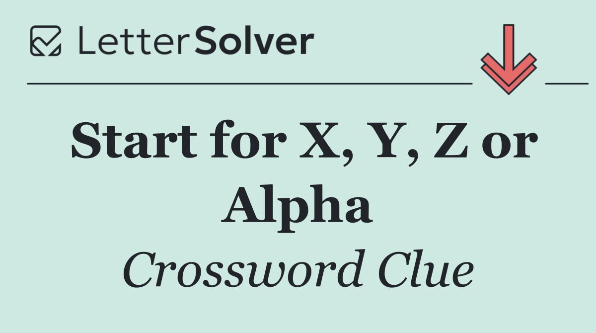 Start for X, Y, Z or Alpha