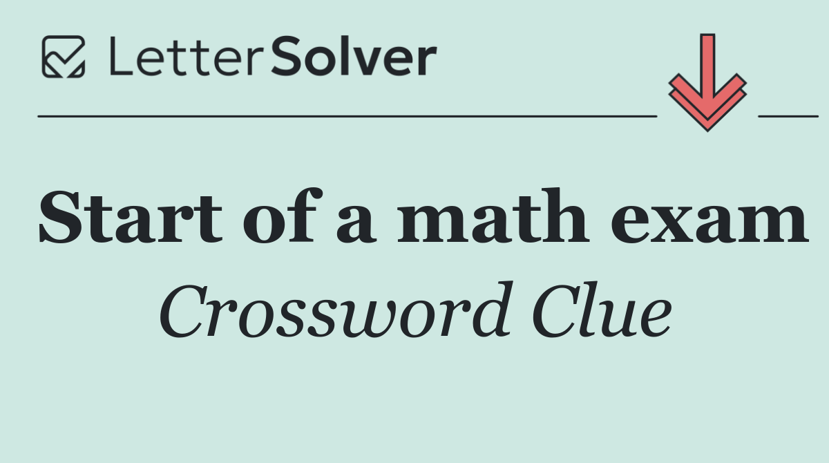 Start of a math exam