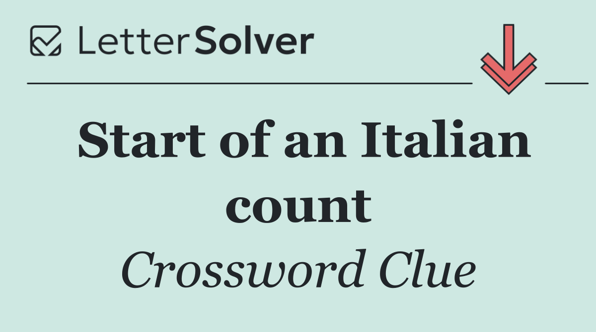 Start of an Italian count