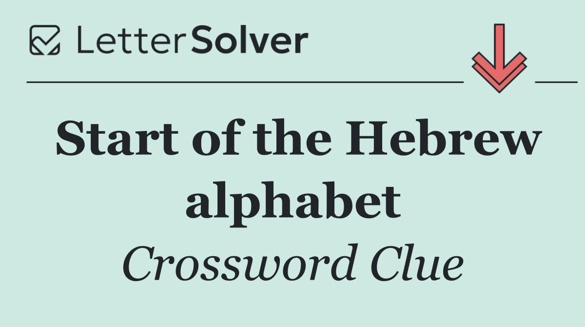 Start of the Hebrew alphabet