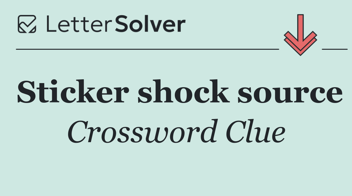 Sticker shock source