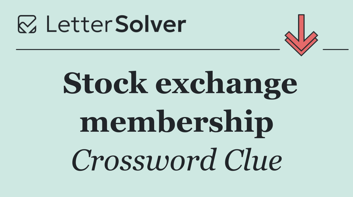 Stock exchange membership