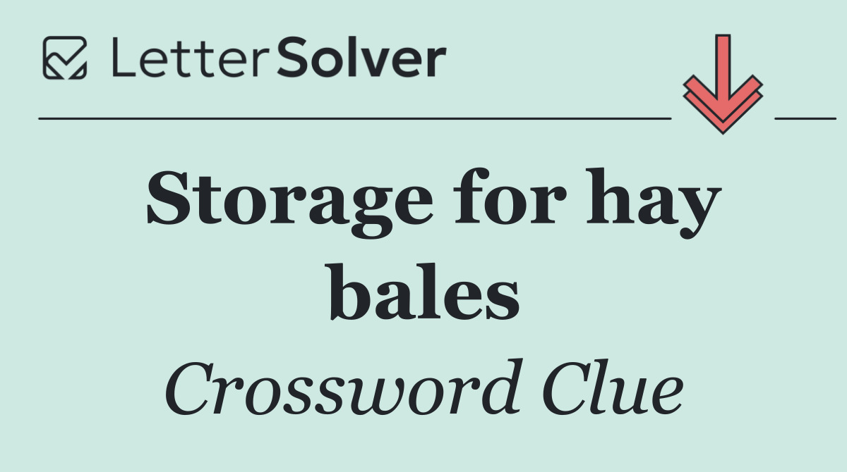 Storage for hay bales