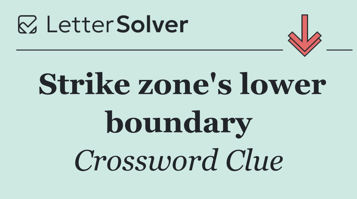 Strike zone's lower boundary