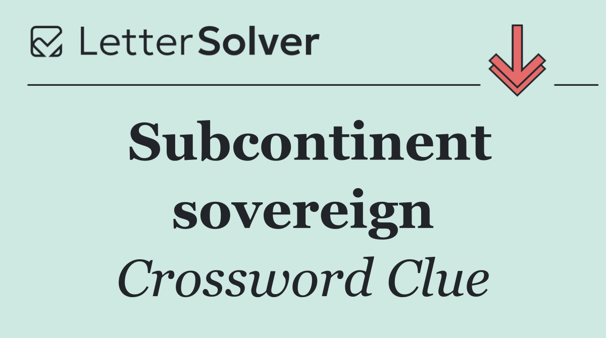 Subcontinent sovereign