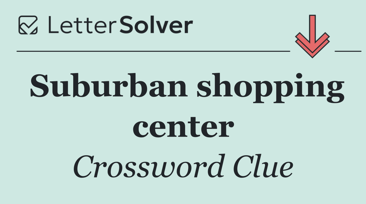 Suburban shopping center