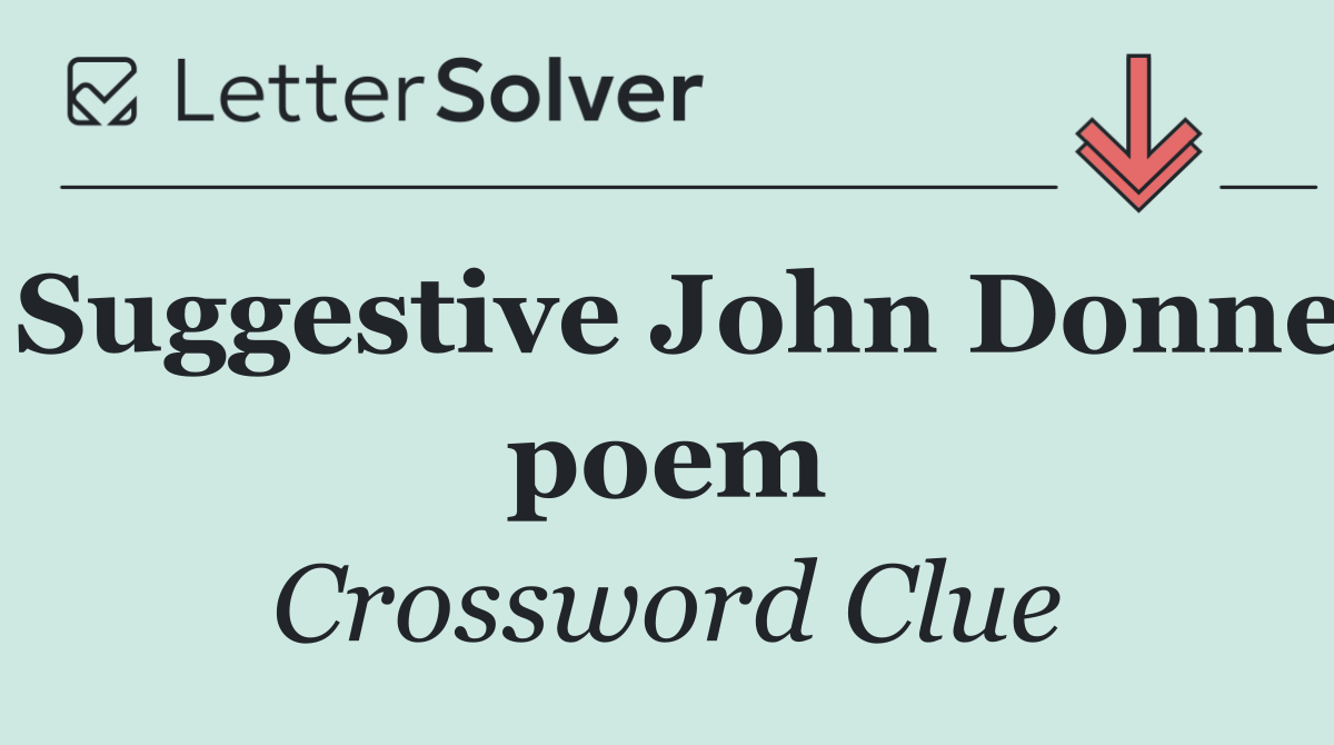 Suggestive John Donne poem