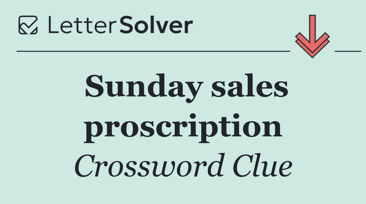 Sunday sales proscription
