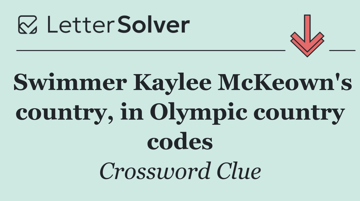 Swimmer Kaylee McKeown's country, in Olympic country codes