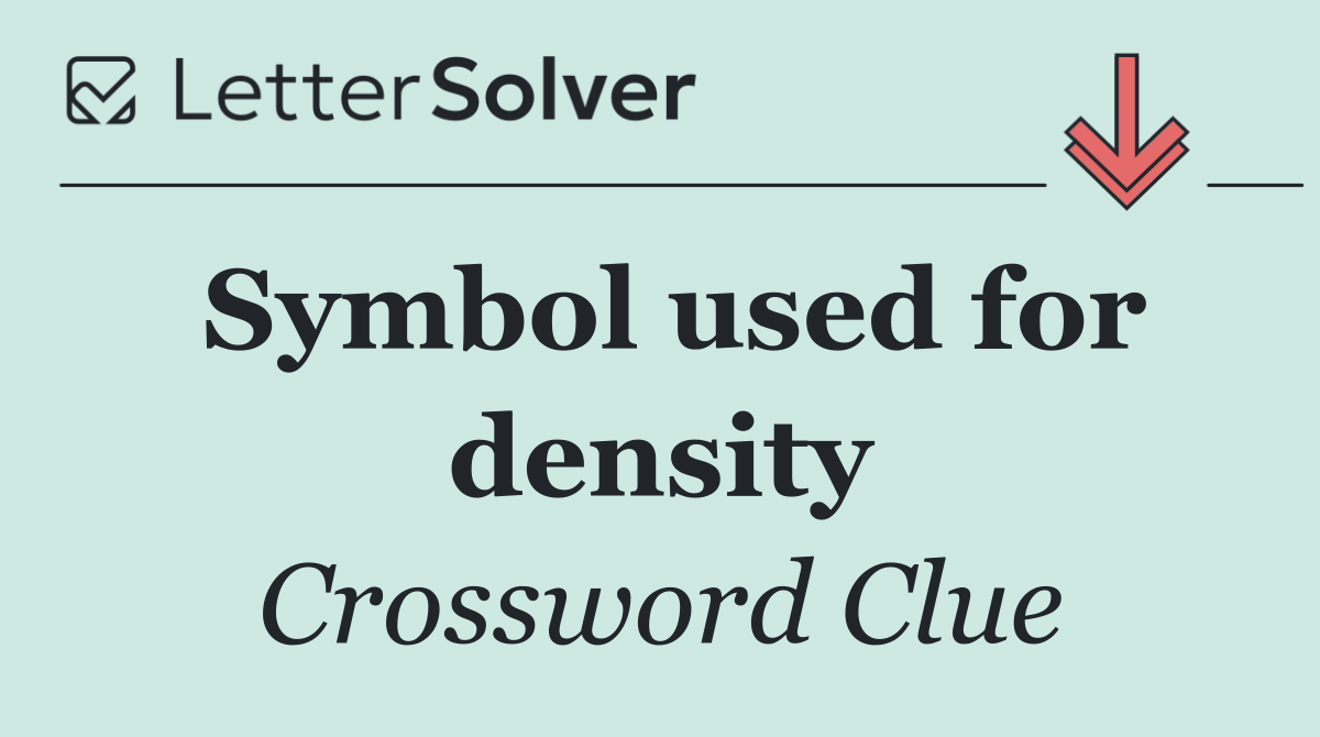 Symbol used for density