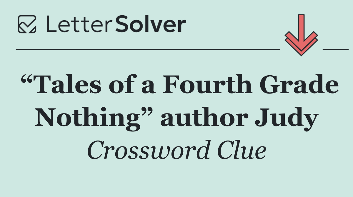“Tales of a Fourth Grade Nothing” author Judy