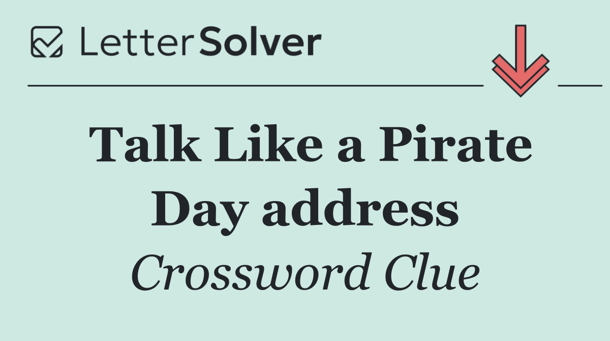 Talk Like a Pirate Day address