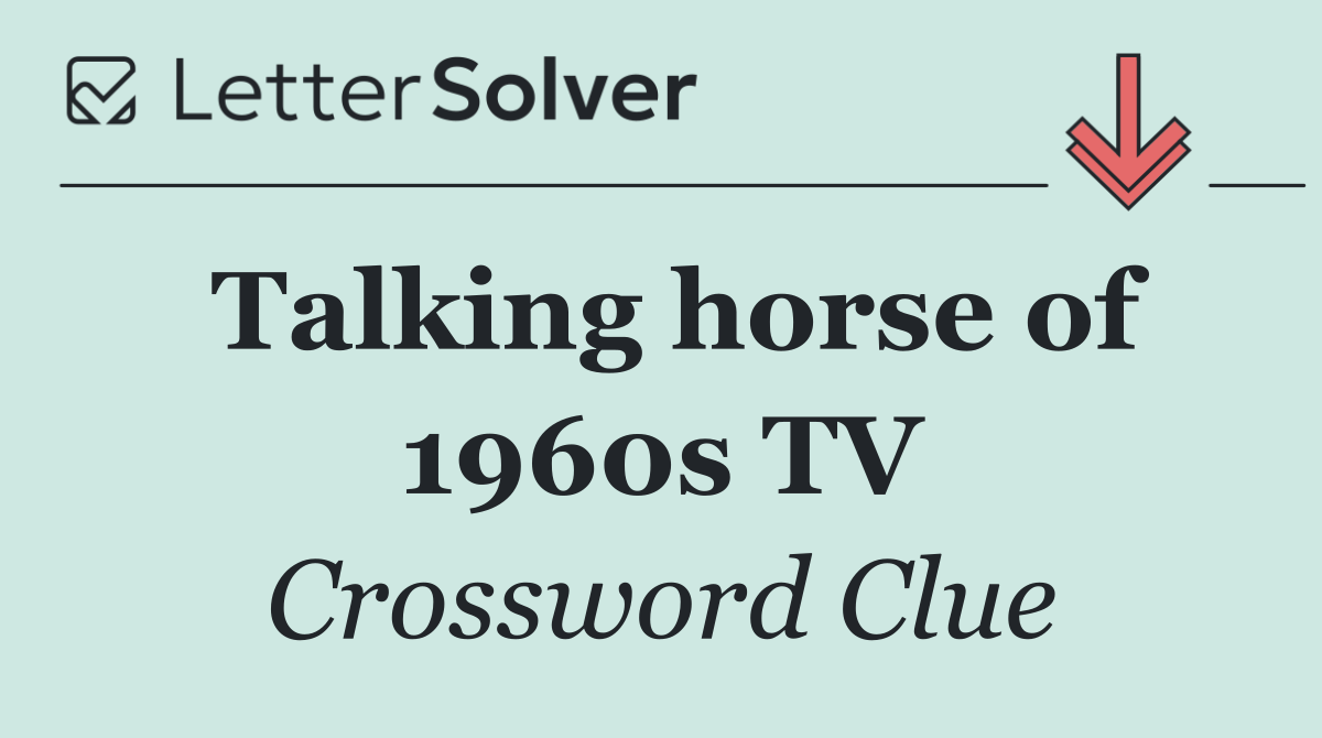 Talking horse of 1960s TV