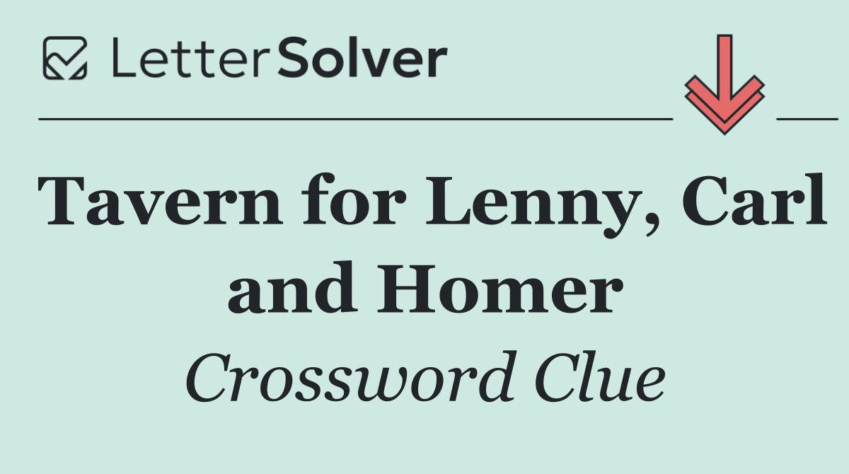 Tavern for Lenny, Carl and Homer