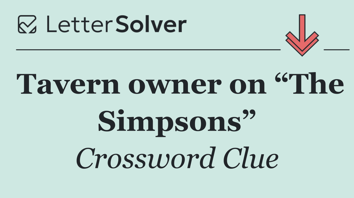 Tavern owner on “The Simpsons”