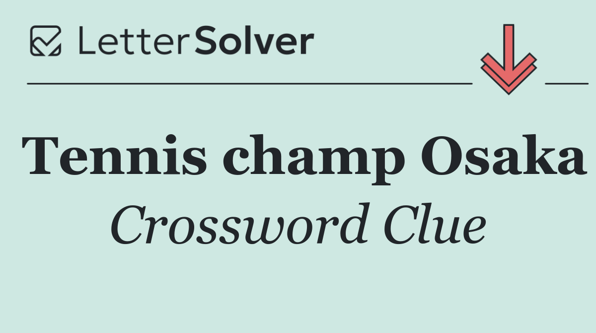 Tennis champ Osaka