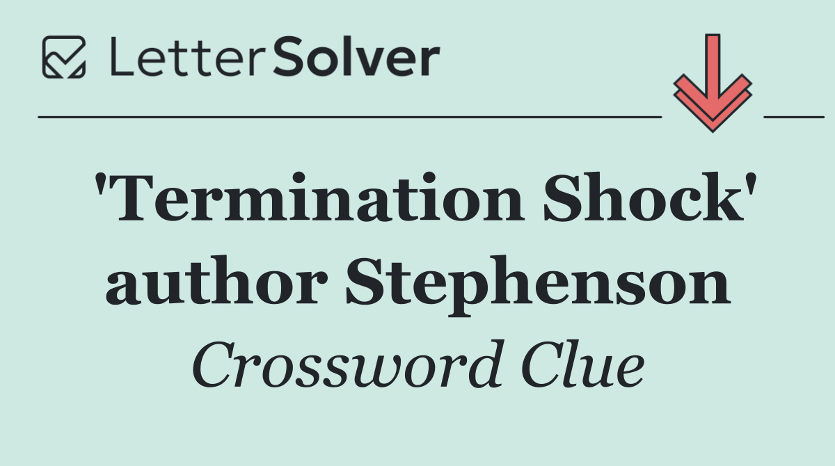'Termination Shock' author Stephenson