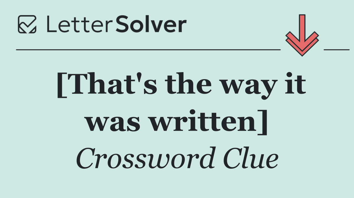 [That's the way it was written]