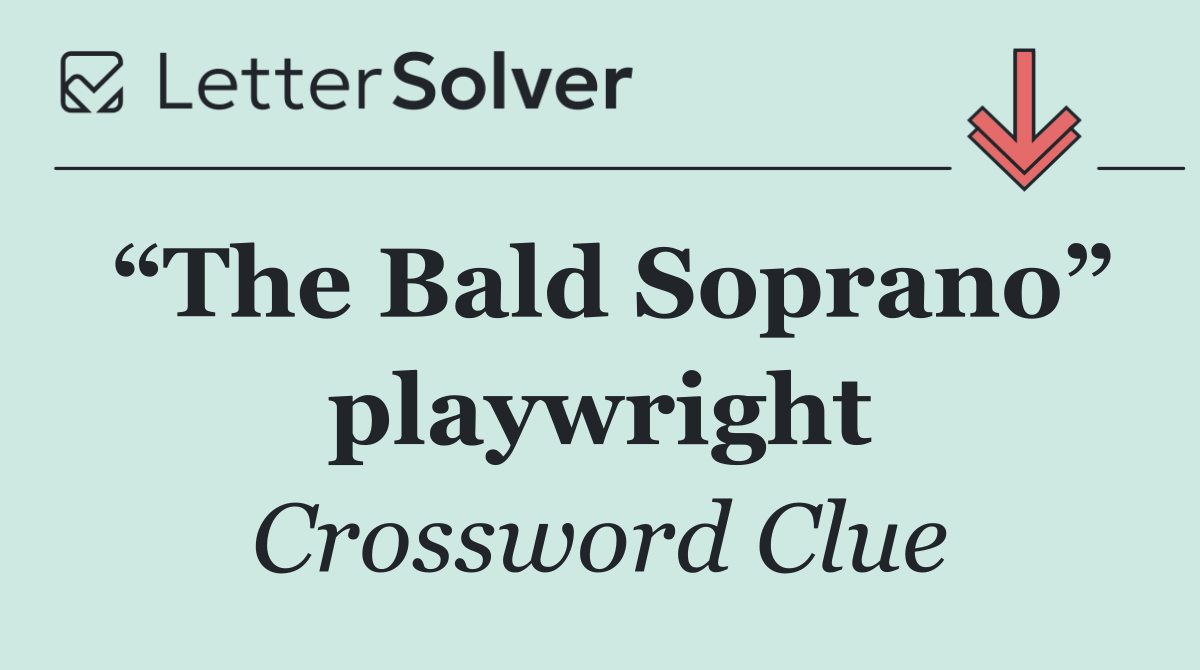 “The Bald Soprano” playwright
