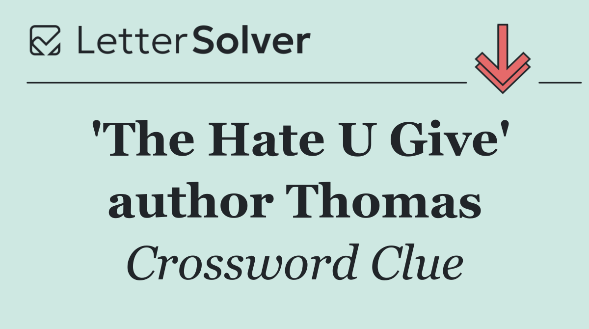 'The Hate U Give' author Thomas