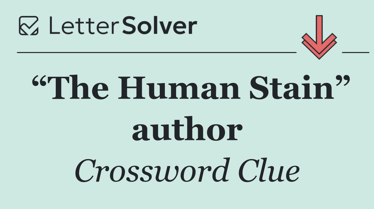 “The Human Stain” author