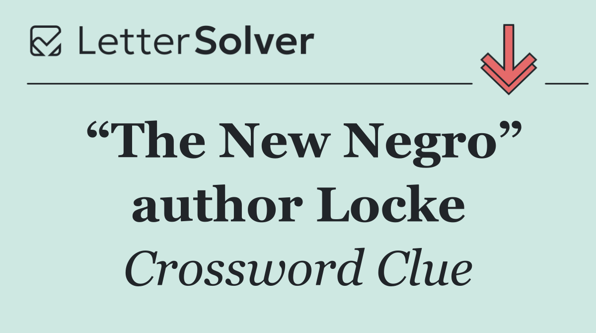“The New Negro” author Locke
