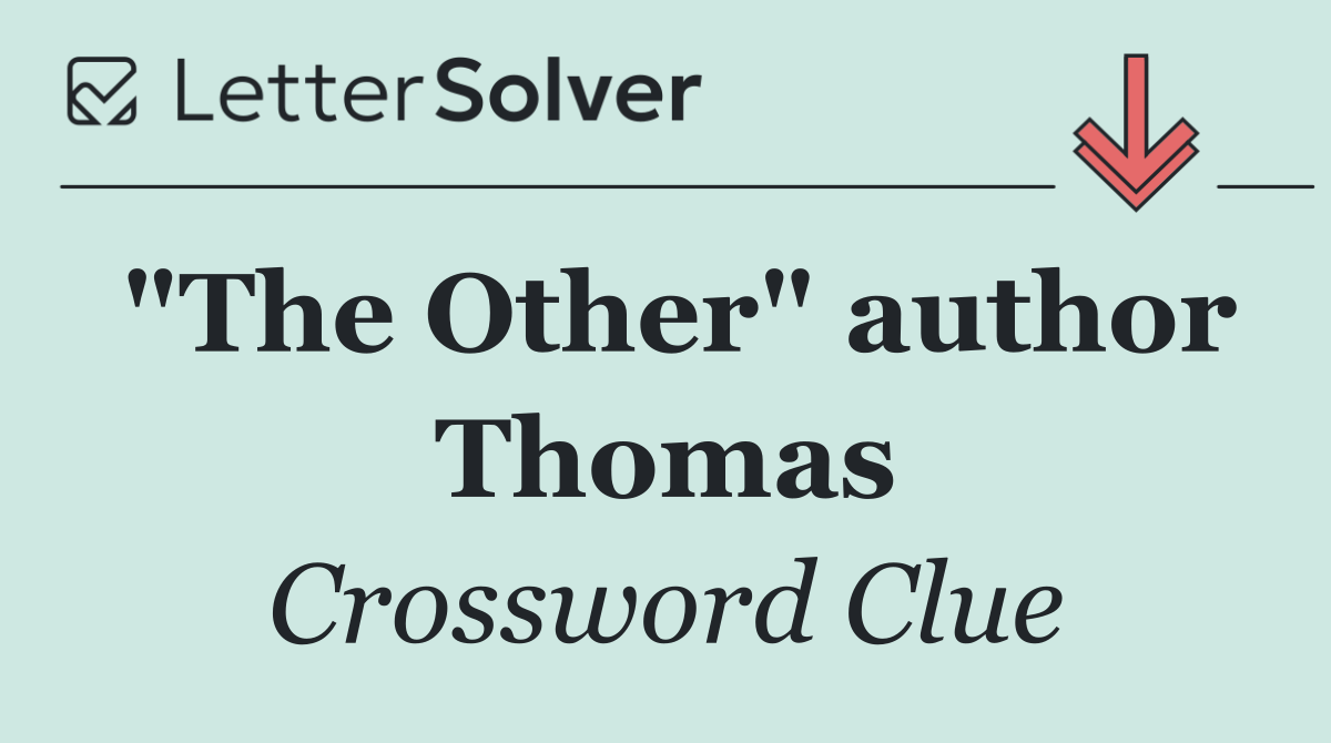 "The Other" author Thomas