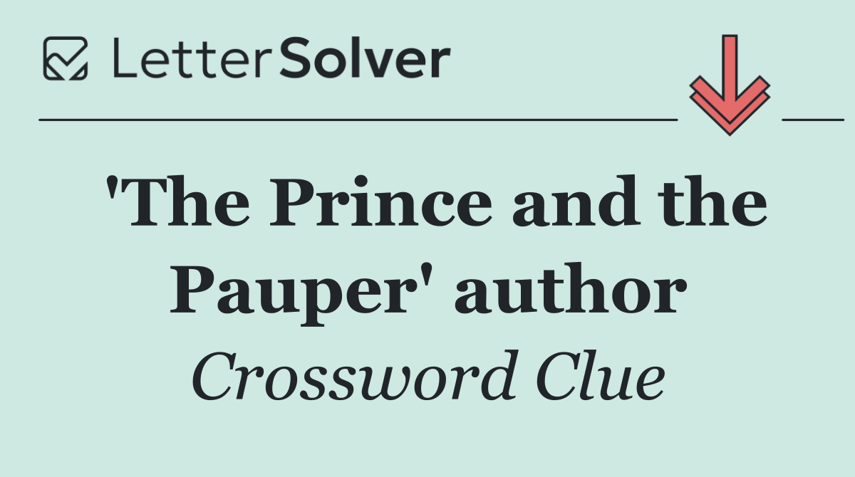 'The Prince and the Pauper' author