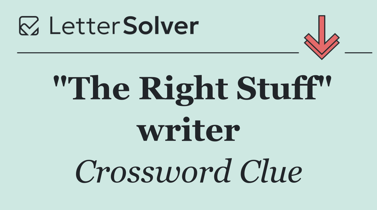 "The Right Stuff" writer