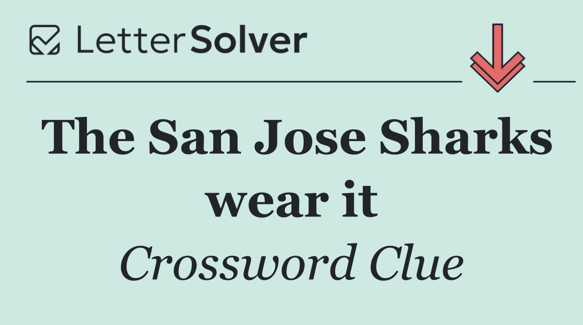 The San Jose Sharks wear it
