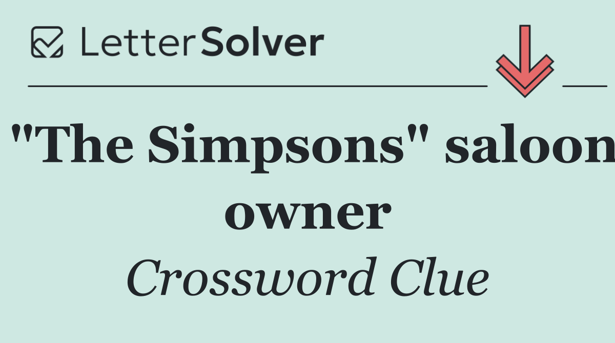"The Simpsons" saloon owner