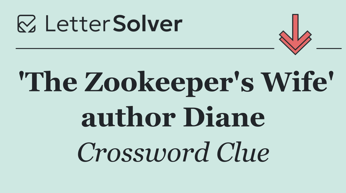 'The Zookeeper's Wife' author Diane