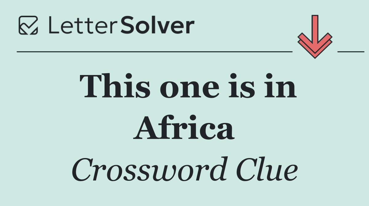 This one is in Africa