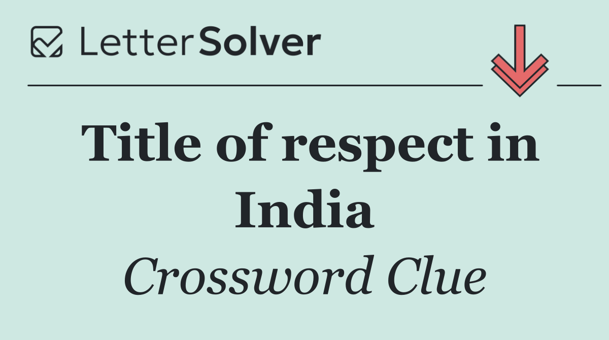 Title of respect in India
