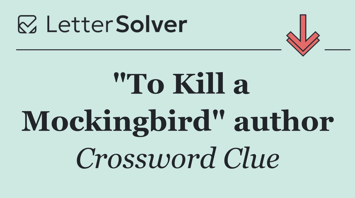 "To Kill a Mockingbird" author