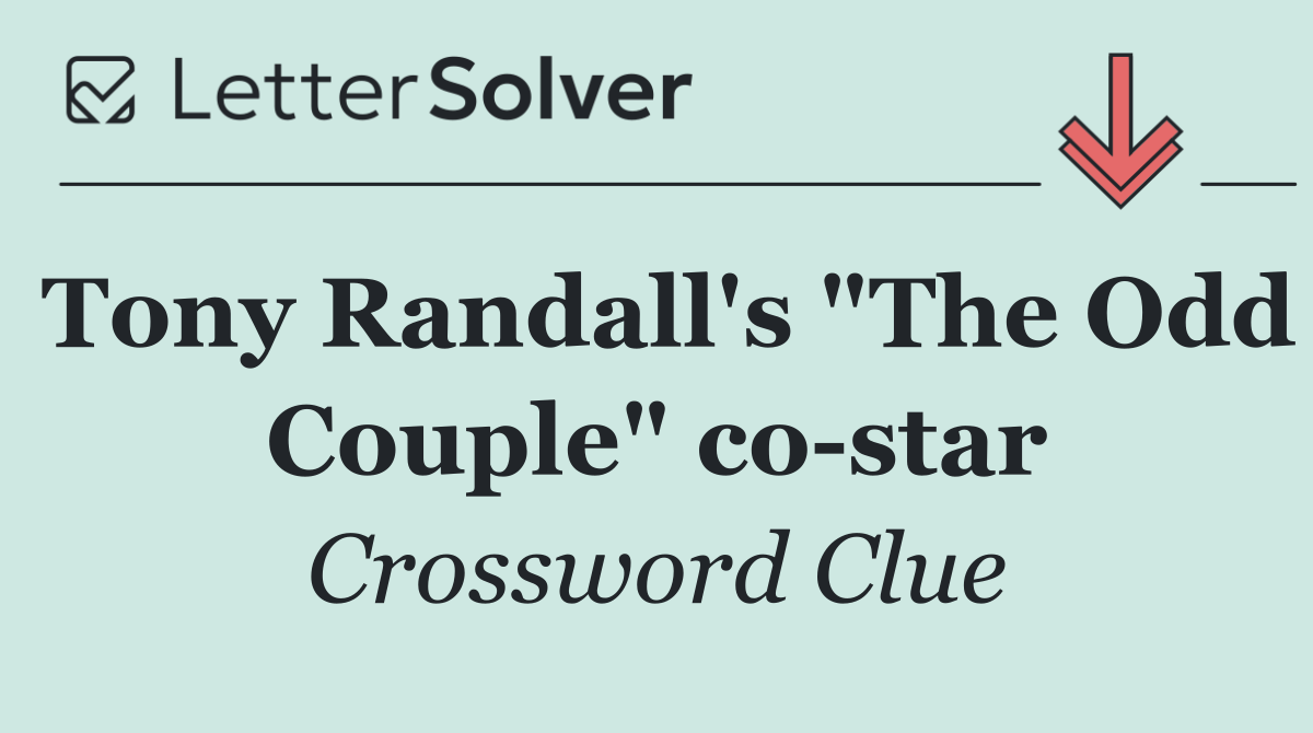 Tony Randall's "The Odd Couple" co star