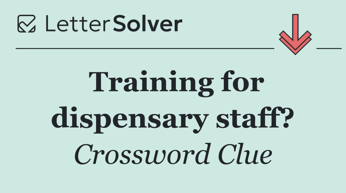Training for dispensary staff?