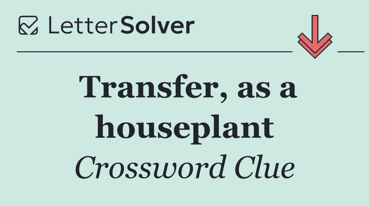 Transfer, as a houseplant