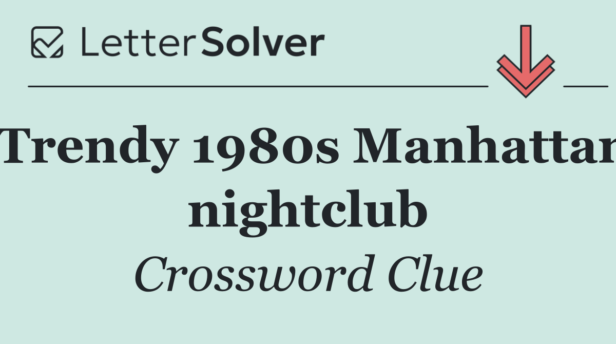 Trendy 1980s Manhattan nightclub