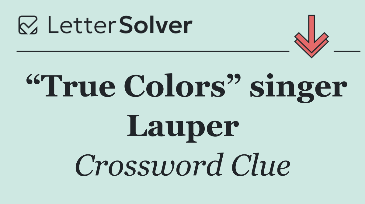 “True Colors” singer Lauper