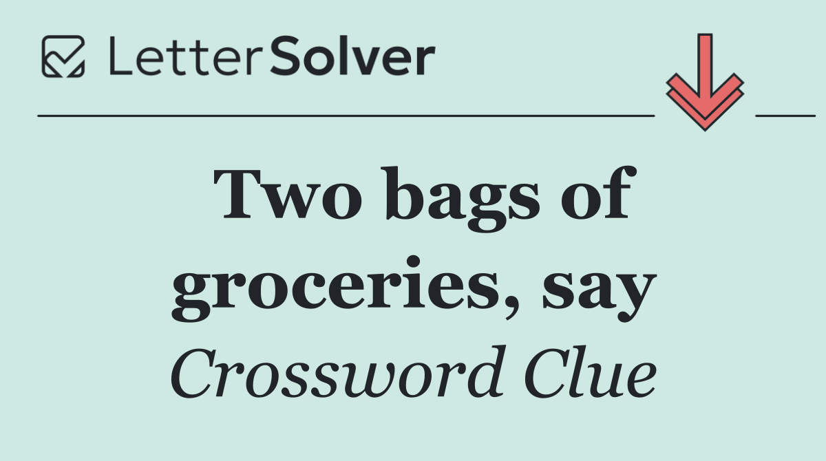 Two bags of groceries, say