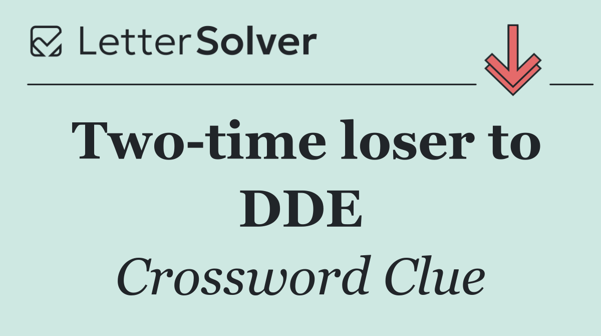 Two time loser to DDE