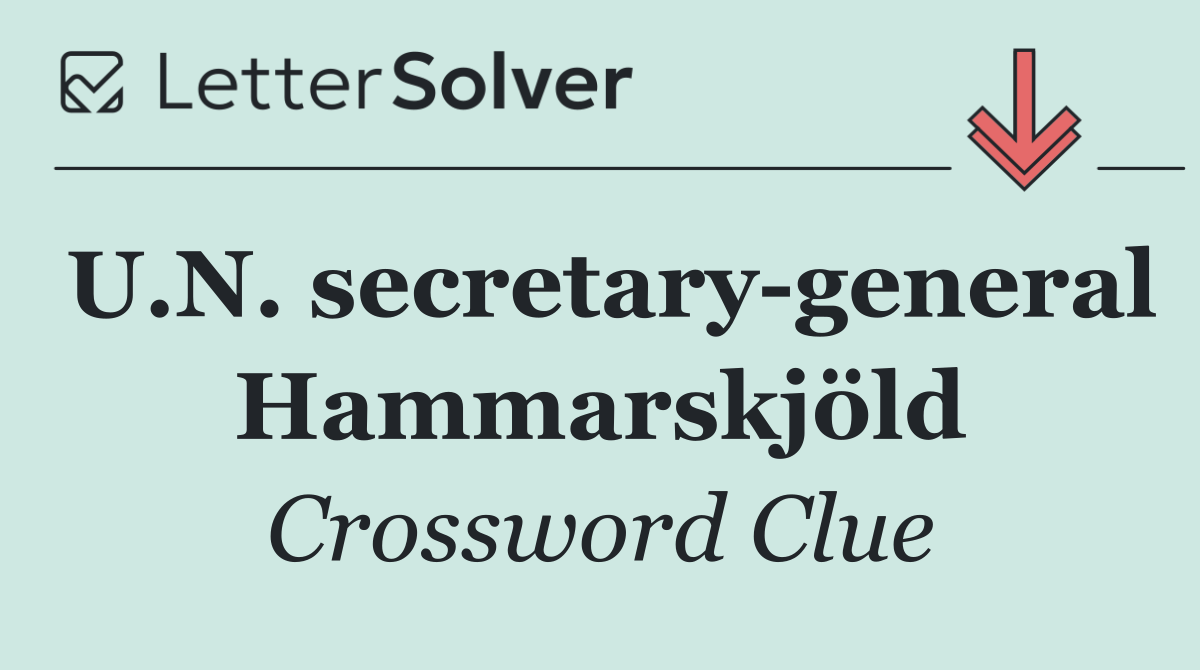 U.N. secretary general Hammarskjöld