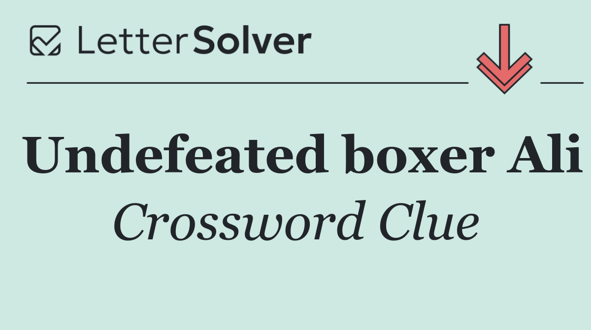 Undefeated boxer Ali