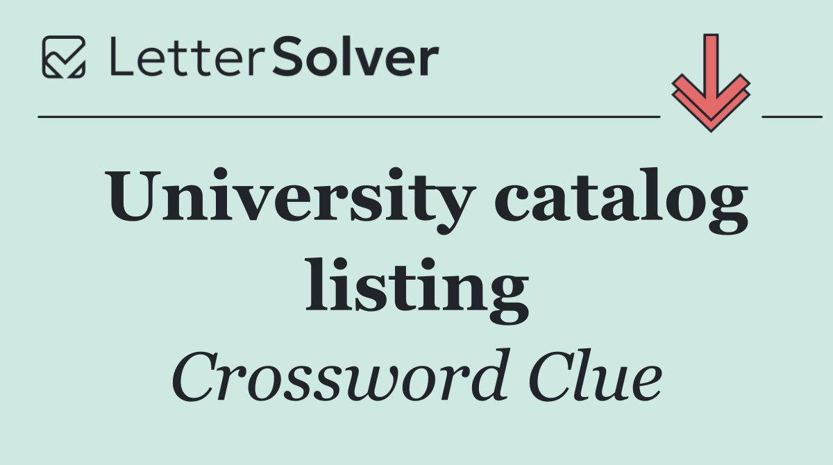 University catalog listing