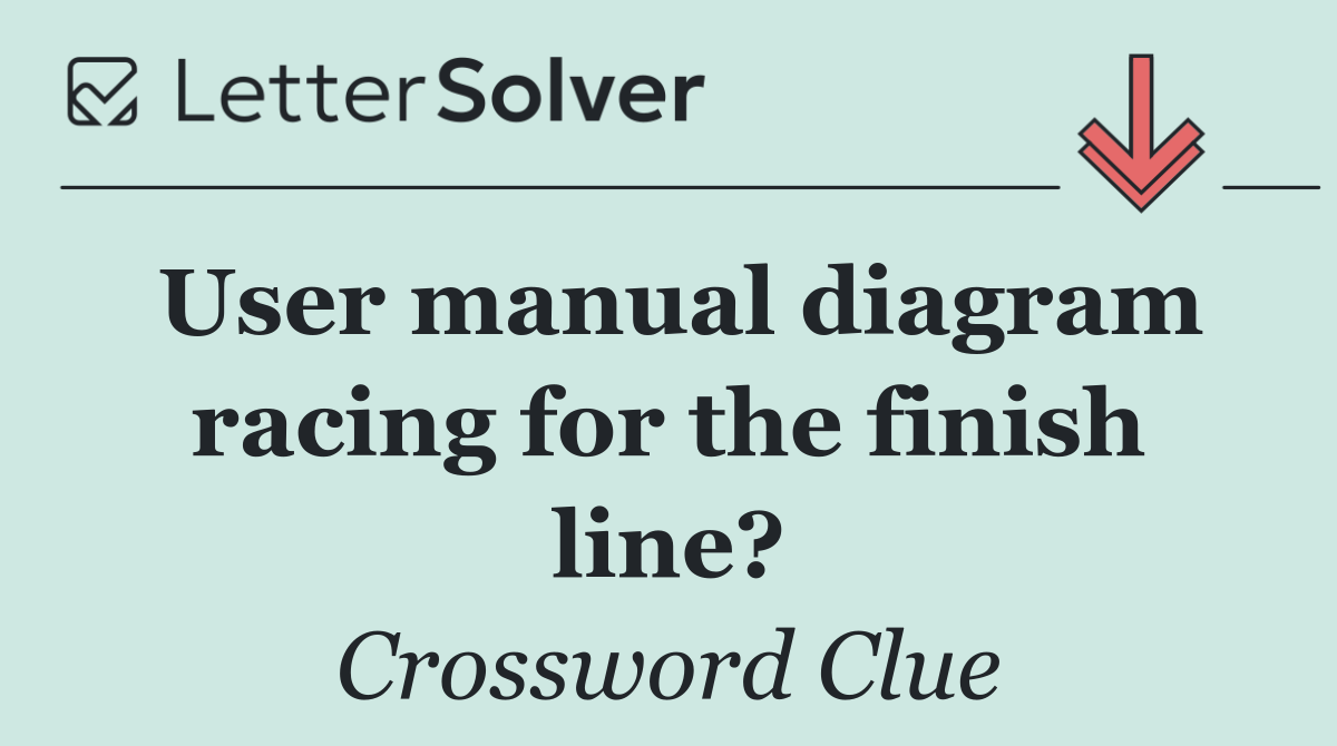User manual diagram racing for the finish line?